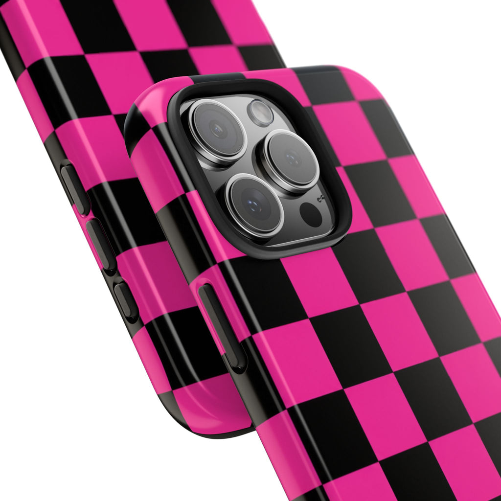 Pink Luxe Grid iphone Tough Phone Cases