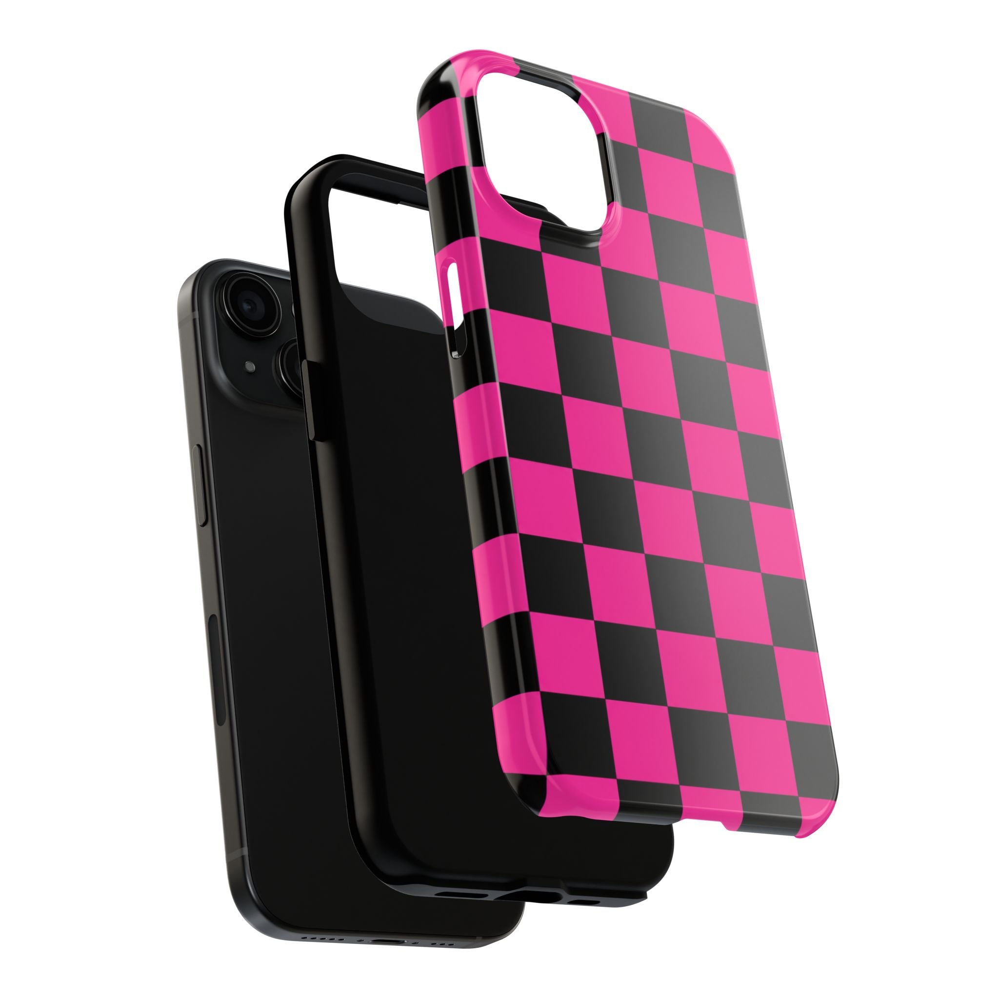 Pink Luxe Grid iphone Tough Phone Cases