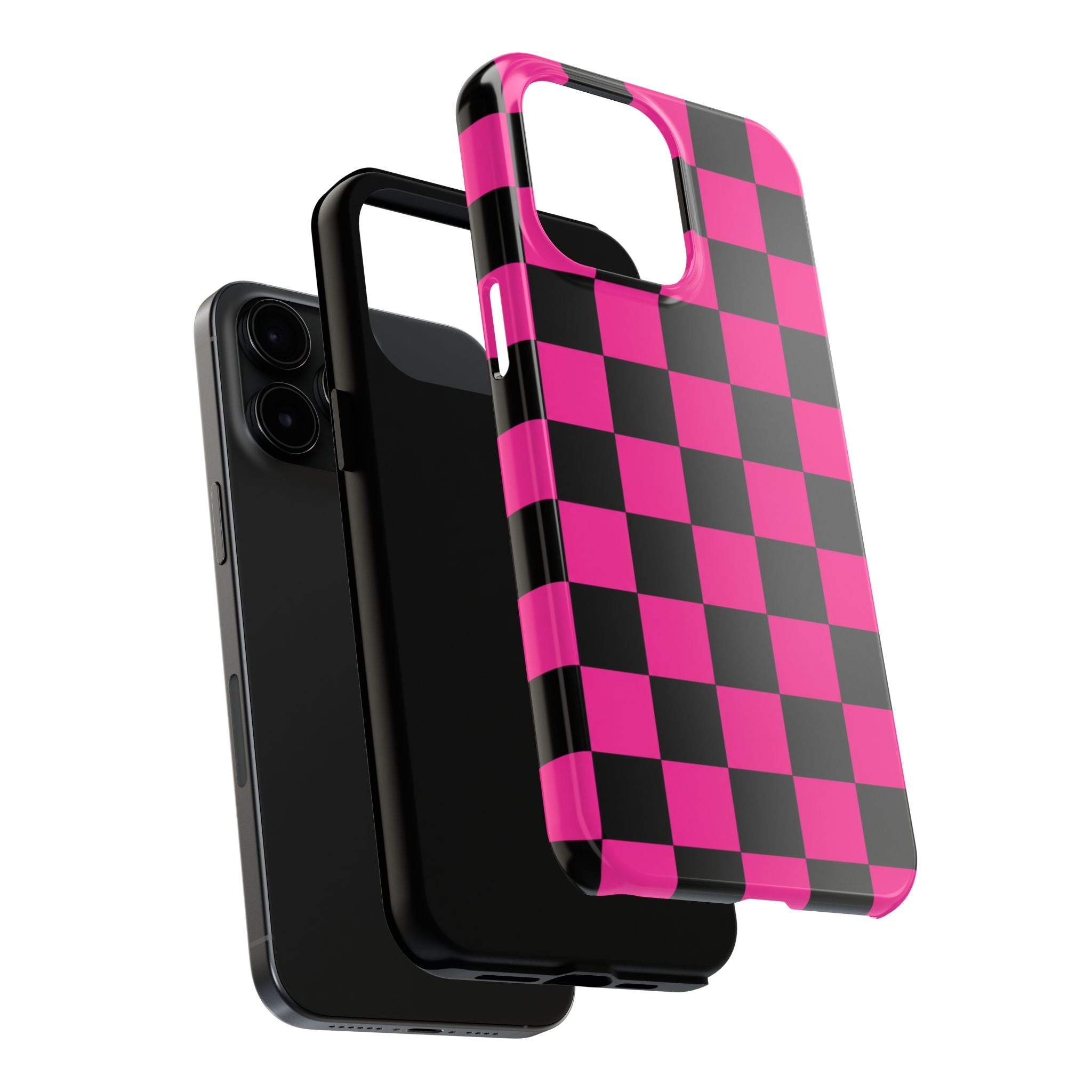 Pink Luxe Grid iphone Tough Phone Cases