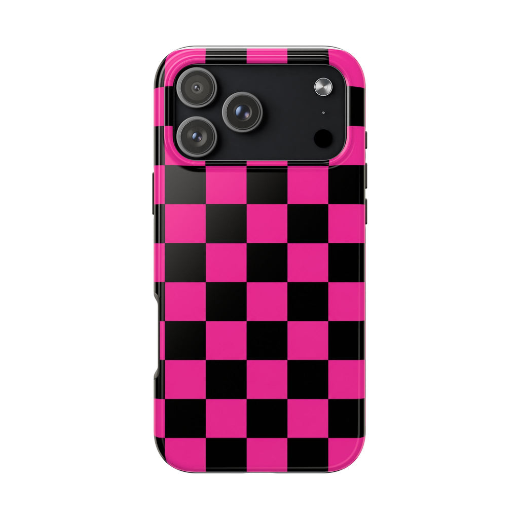 Pink Luxe Grid iphone Tough Phone Cases