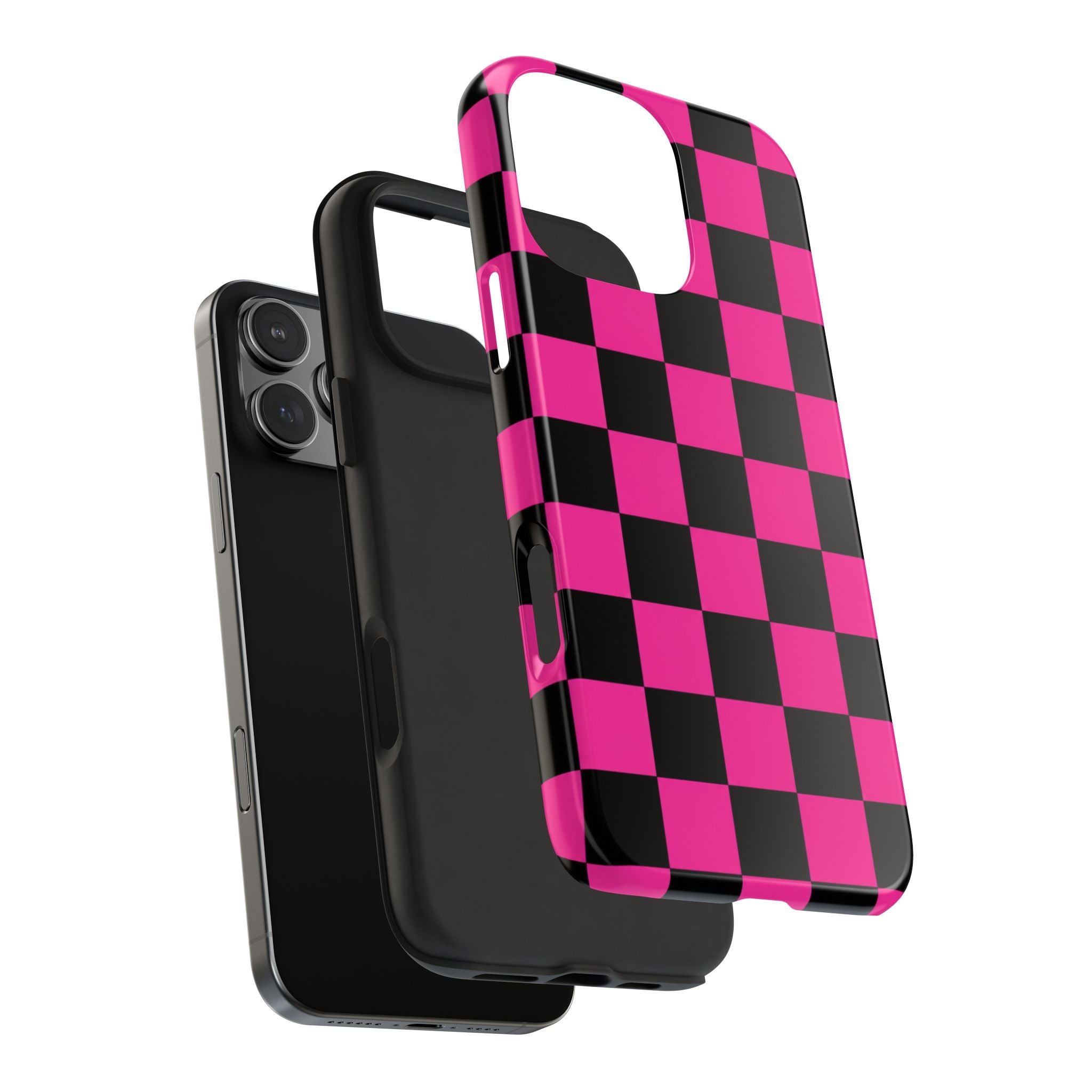 Pink Luxe Grid iphone Tough Phone Cases