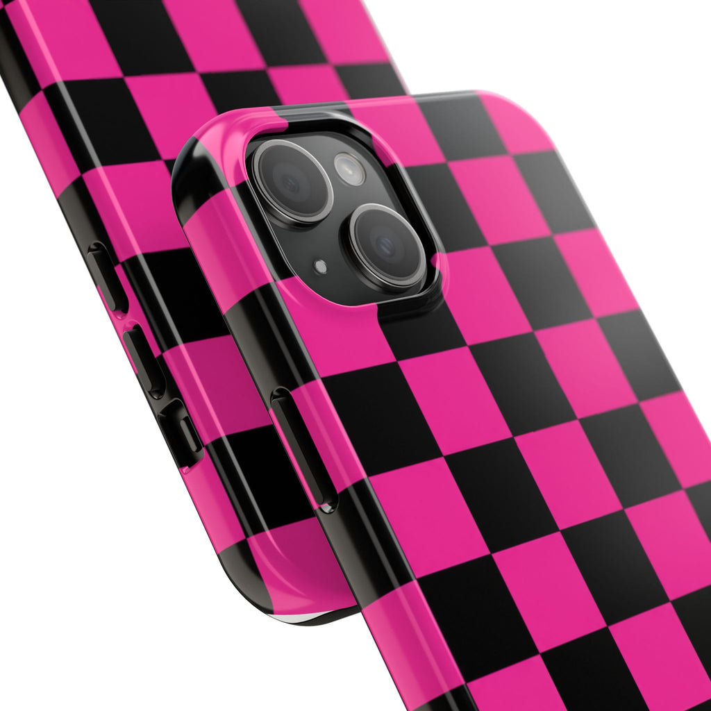 Pink Luxe Grid iphone Tough Phone Cases