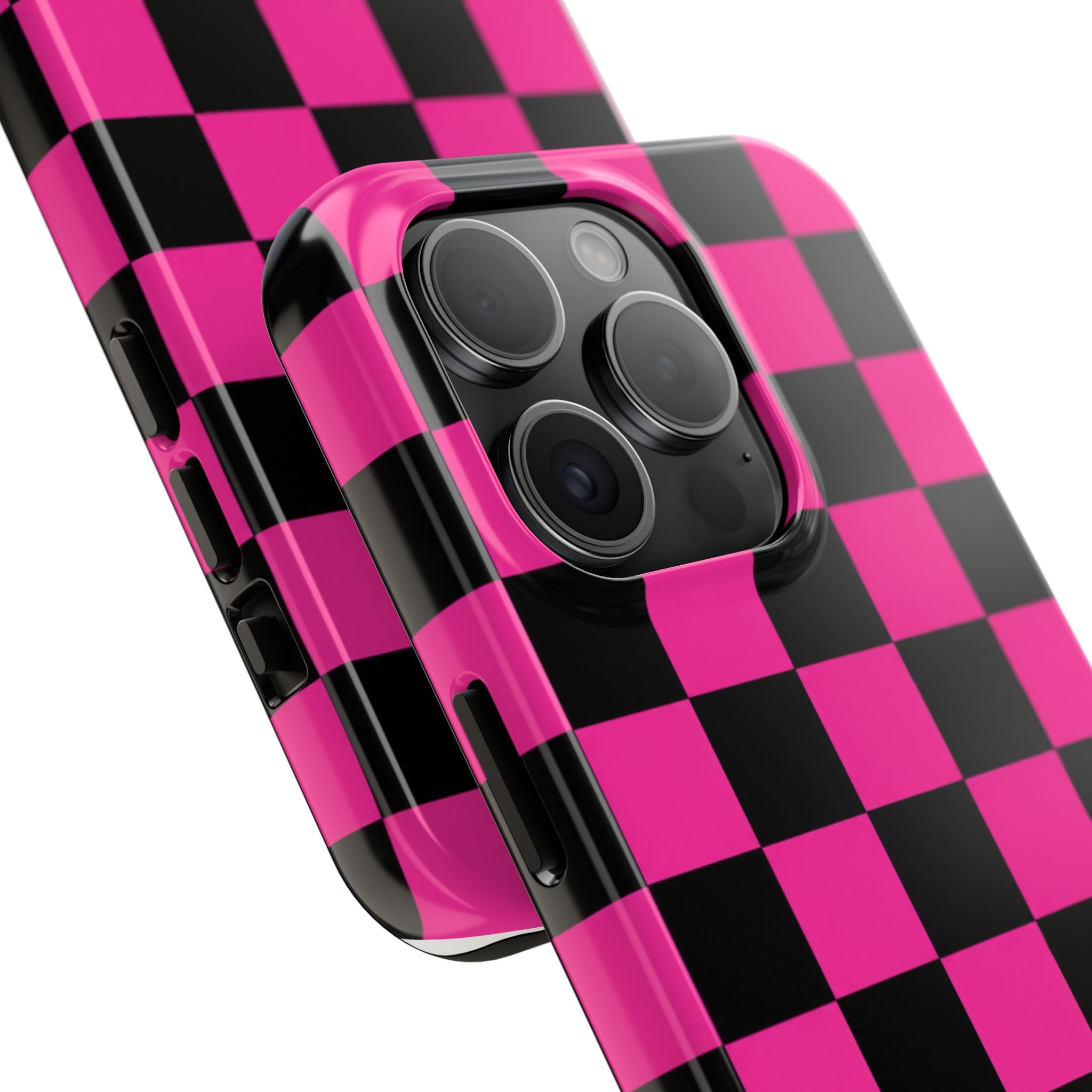 Pink Luxe Grid iphone Tough Phone Cases