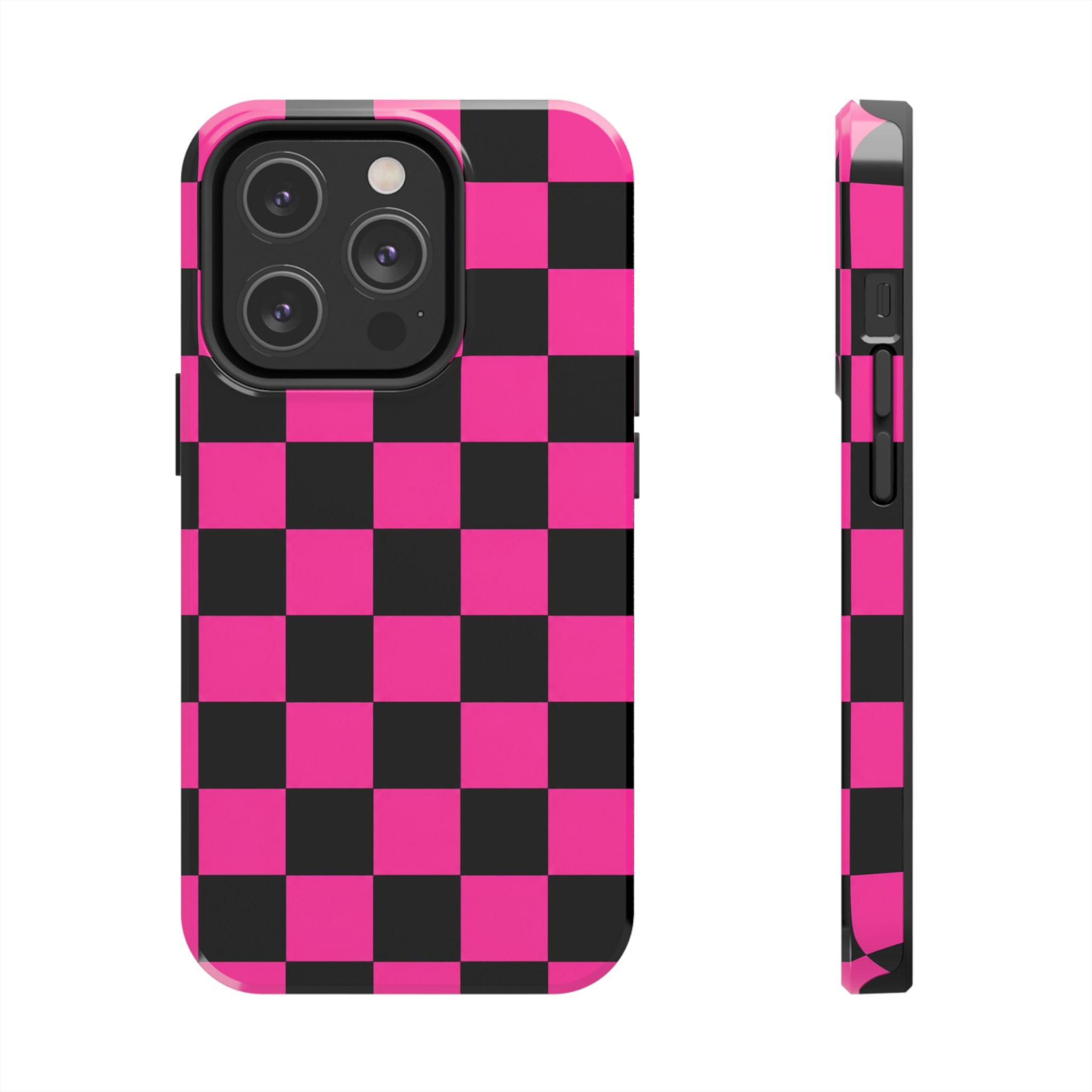 Pink Luxe Grid iphone Tough Phone Cases