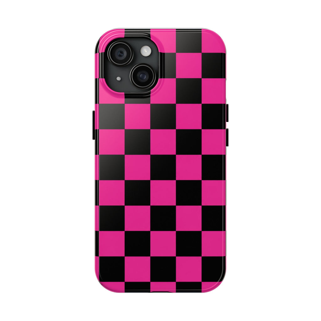 Pink Luxe Grid iphone Tough Phone Cases