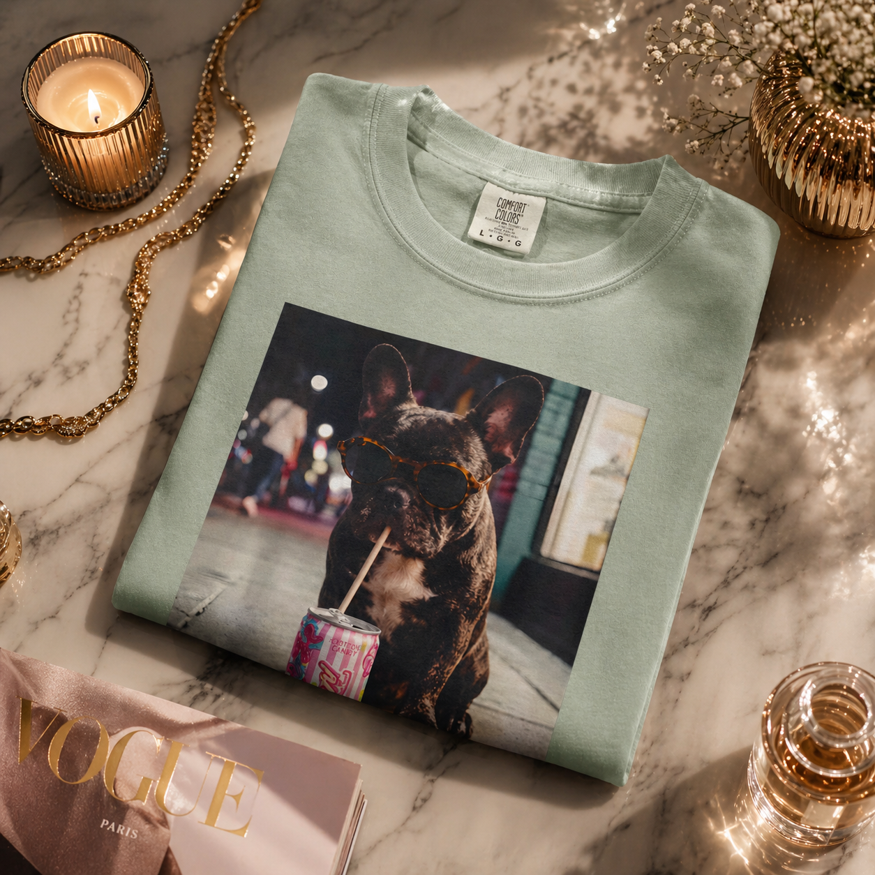 French Bulldog Graphic Tee Cute Dog Shirt Alani Energy Aesthetic T-Shirt Trendy Streetwear Gift for Dog Lovers Unisex Tee