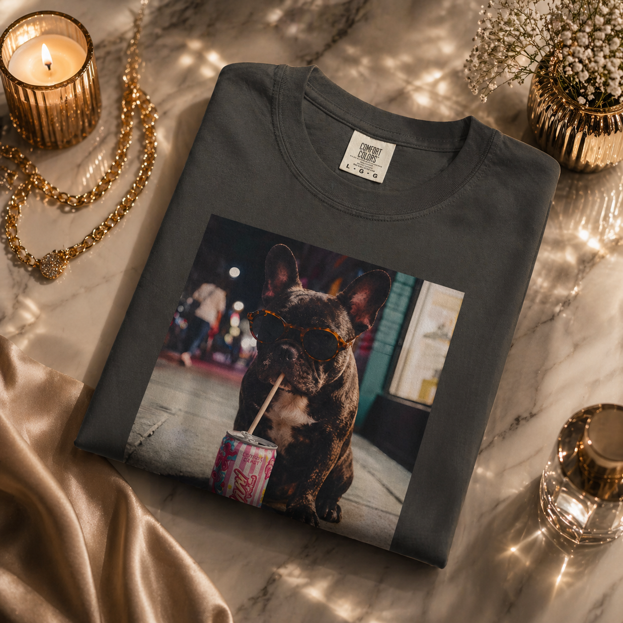 French Bulldog Graphic Tee Cute Dog Shirt Alani Energy Aesthetic T-Shirt Trendy Streetwear Gift for Dog Lovers Unisex Tee