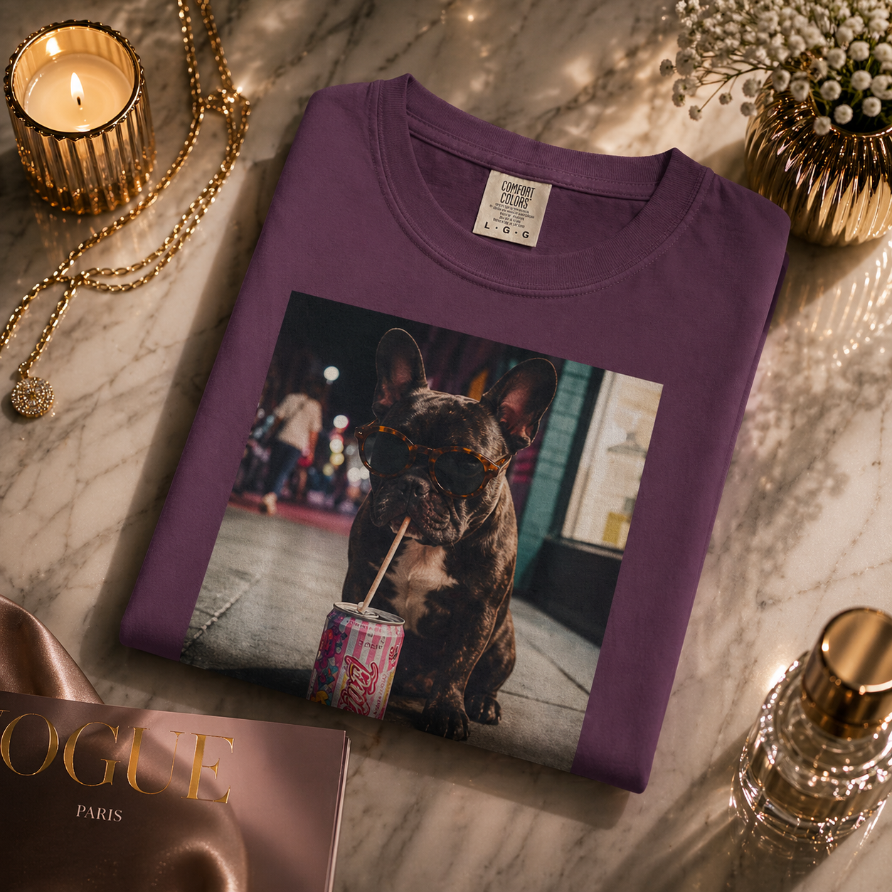 French Bulldog Graphic Tee Cute Dog Shirt Alani Energy Aesthetic T-Shirt Trendy Streetwear Gift for Dog Lovers Unisex Tee