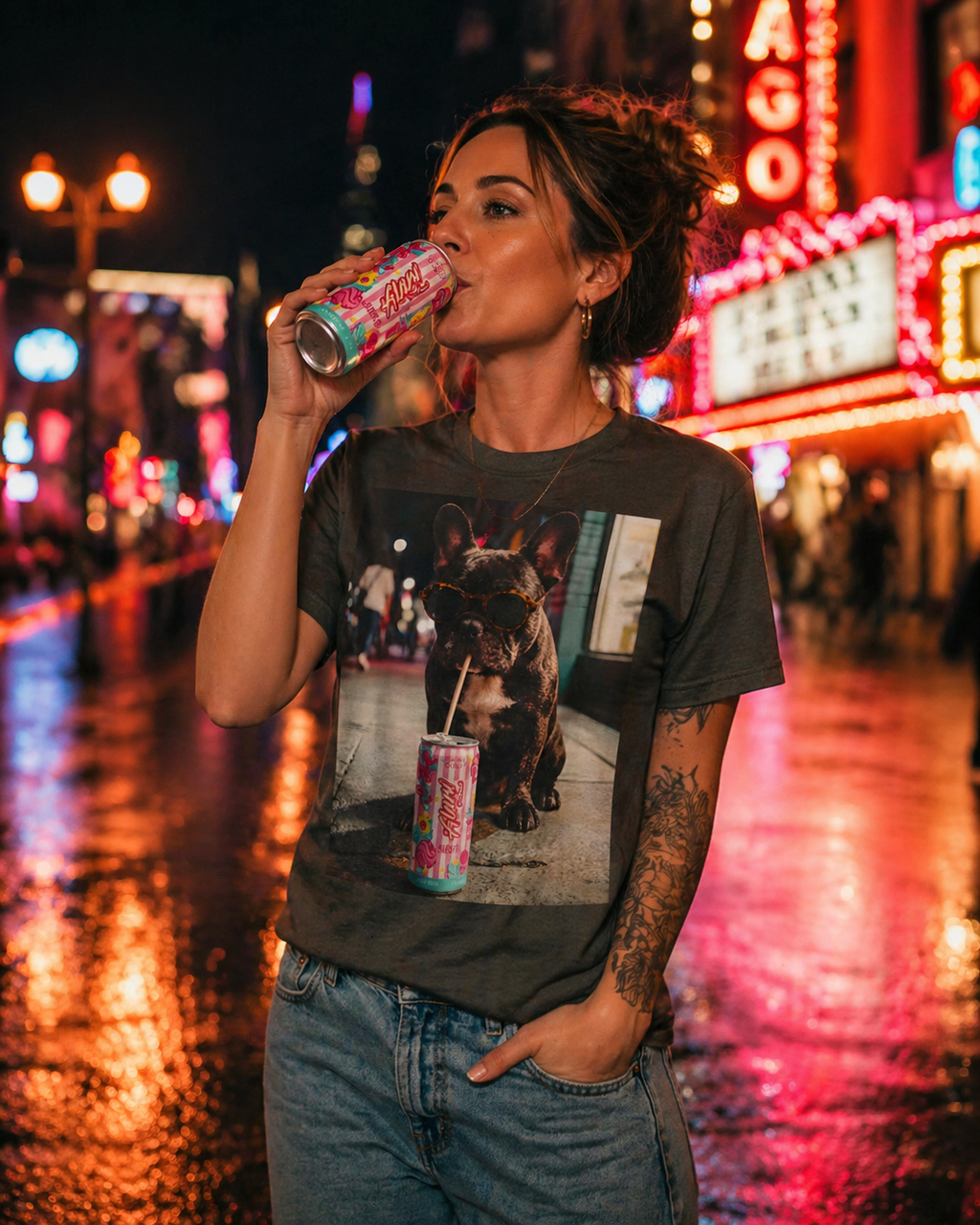 French Bulldog Graphic Tee Cute Dog Shirt Alani Energy Aesthetic T-Shirt Trendy Streetwear Gift for Dog Lovers Unisex Tee