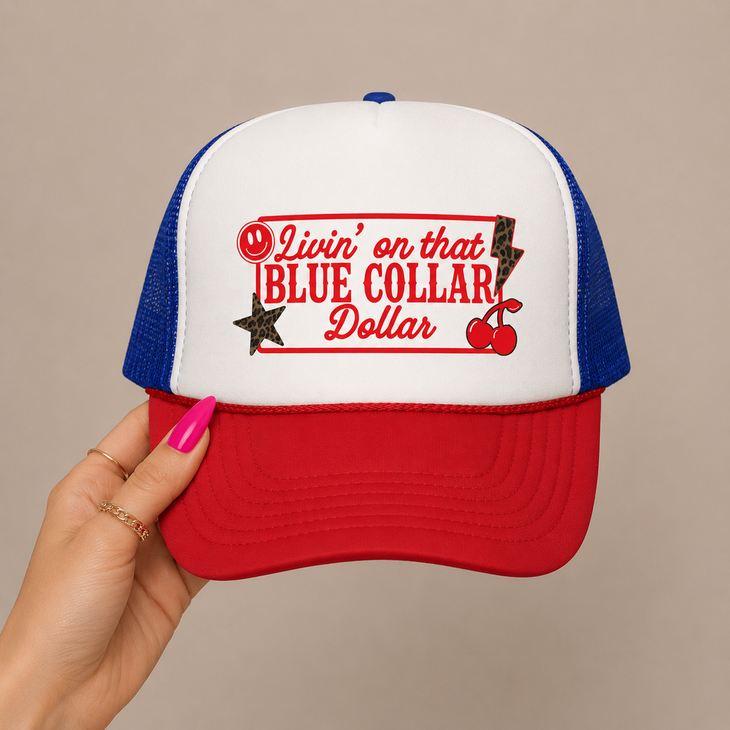 Blue Collar & Unbothered Trucker Hat