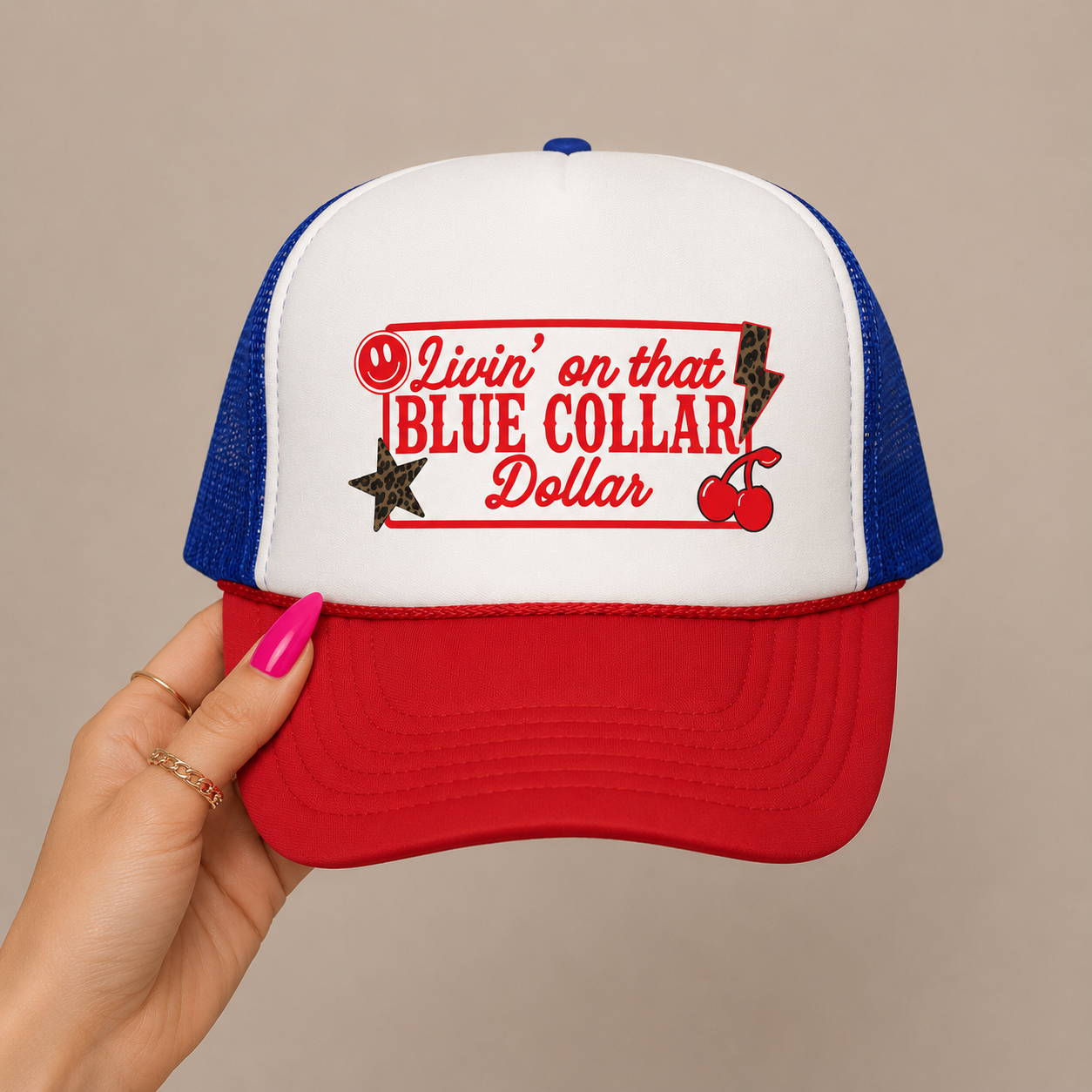 Blue Collar & Unbothered Trucker Hat