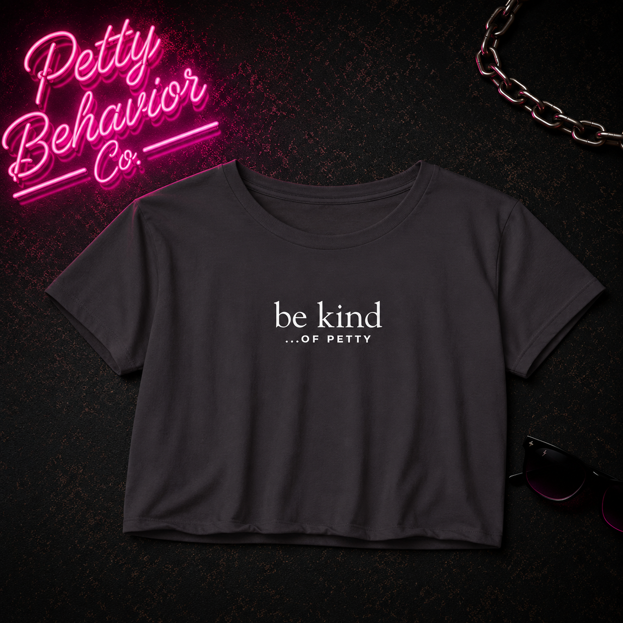 Be Kind Of Petty Crop Top Shirt Funny Graphic Tee Trendy Womens Cropped Tee Aesthetic Casual Outfit Top