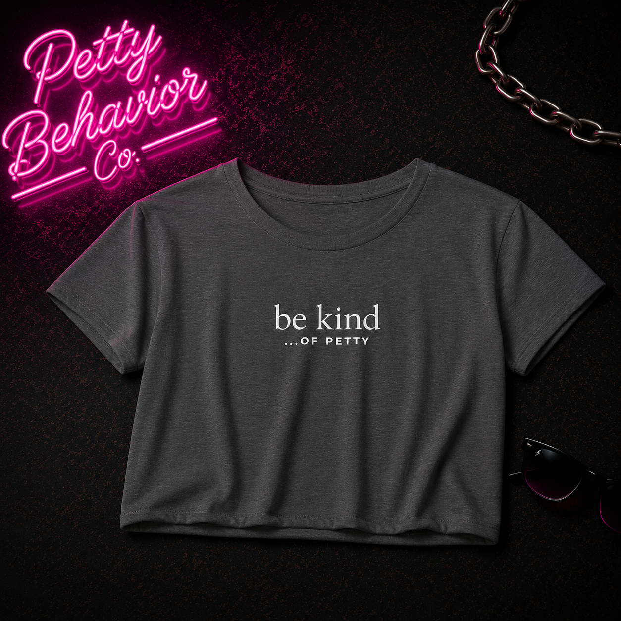 Be Kind Of Petty Crop Top Shirt Funny Graphic Tee Trendy Womens Cropped Tee Aesthetic Casual Outfit Top