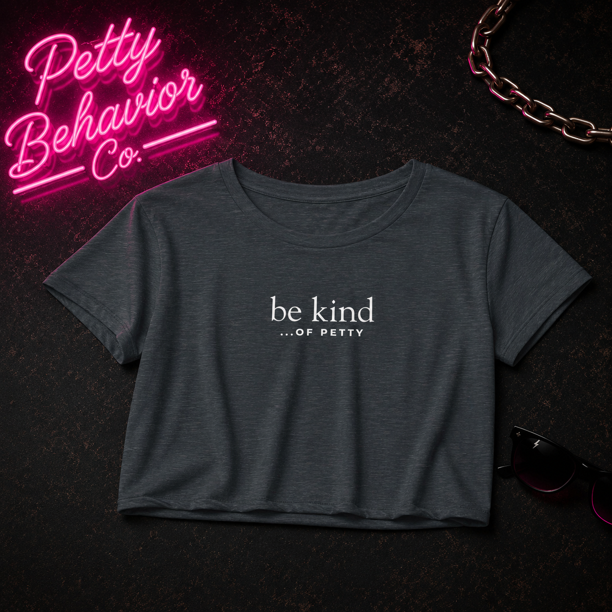 Be Kind Of Petty Crop Top Shirt Funny Graphic Tee Trendy Womens Cropped Tee Aesthetic Casual Outfit Top