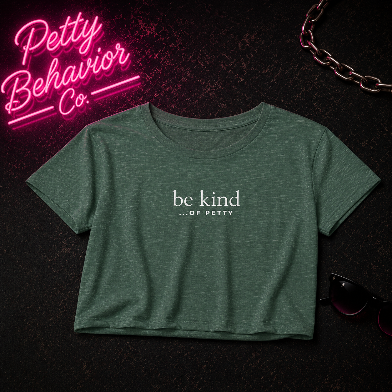 Be Kind Of Petty Crop Top Shirt Funny Graphic Tee Trendy Womens Cropped Tee Aesthetic Casual Outfit Top