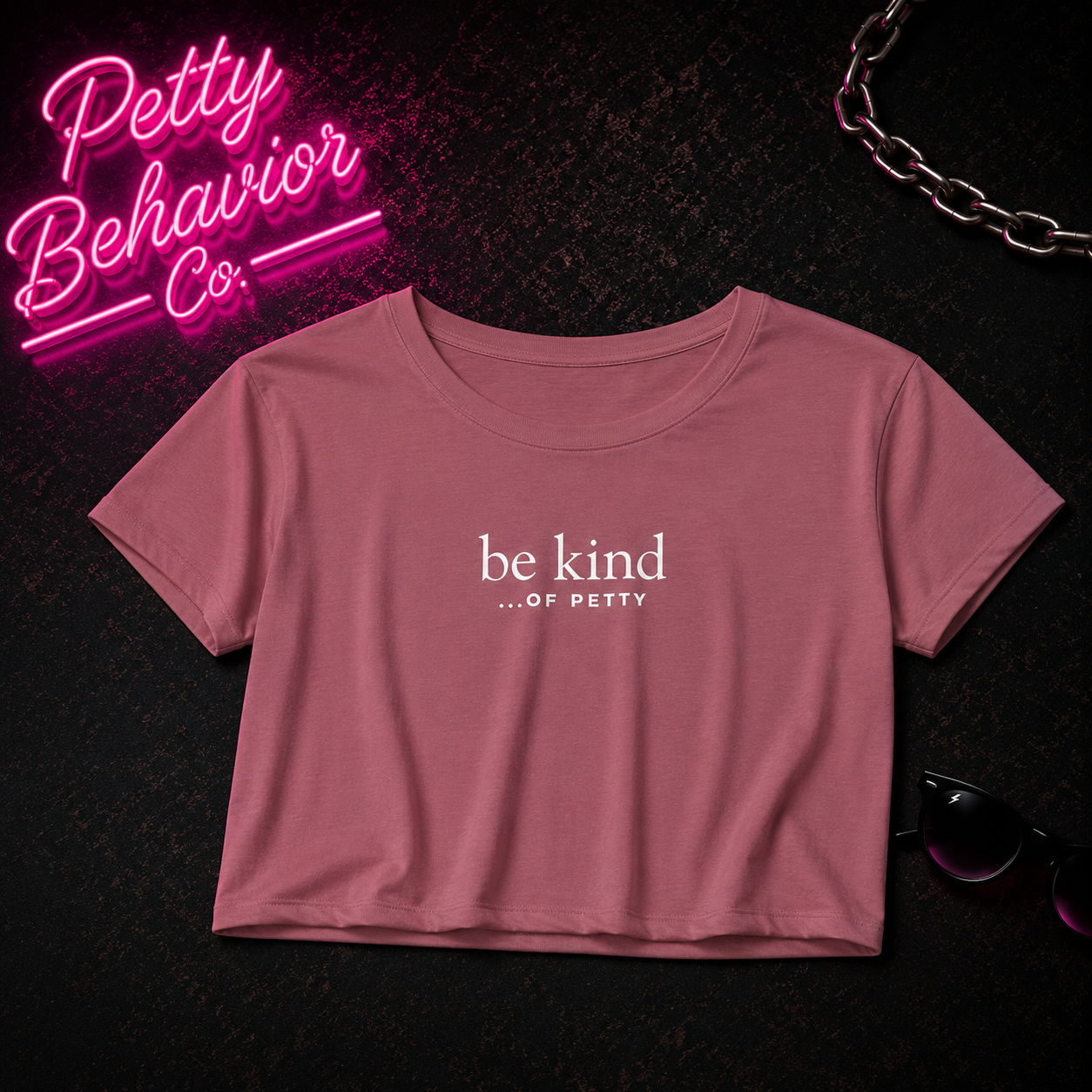 Be Kind Of Petty Crop Top Shirt Funny Graphic Tee Trendy Womens Cropped Tee Aesthetic Casual Outfit Top