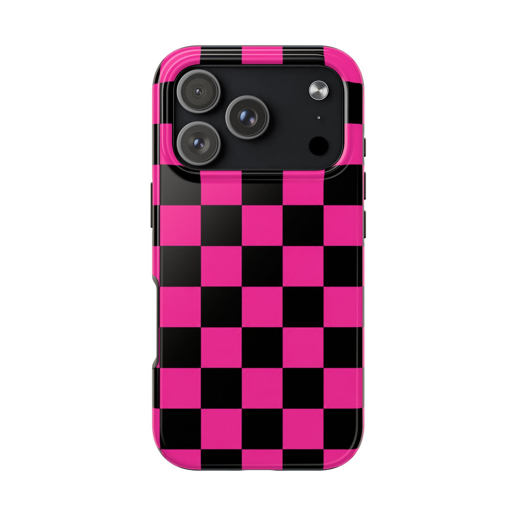 Pink Luxe Grid iphone Tough Phone Cases