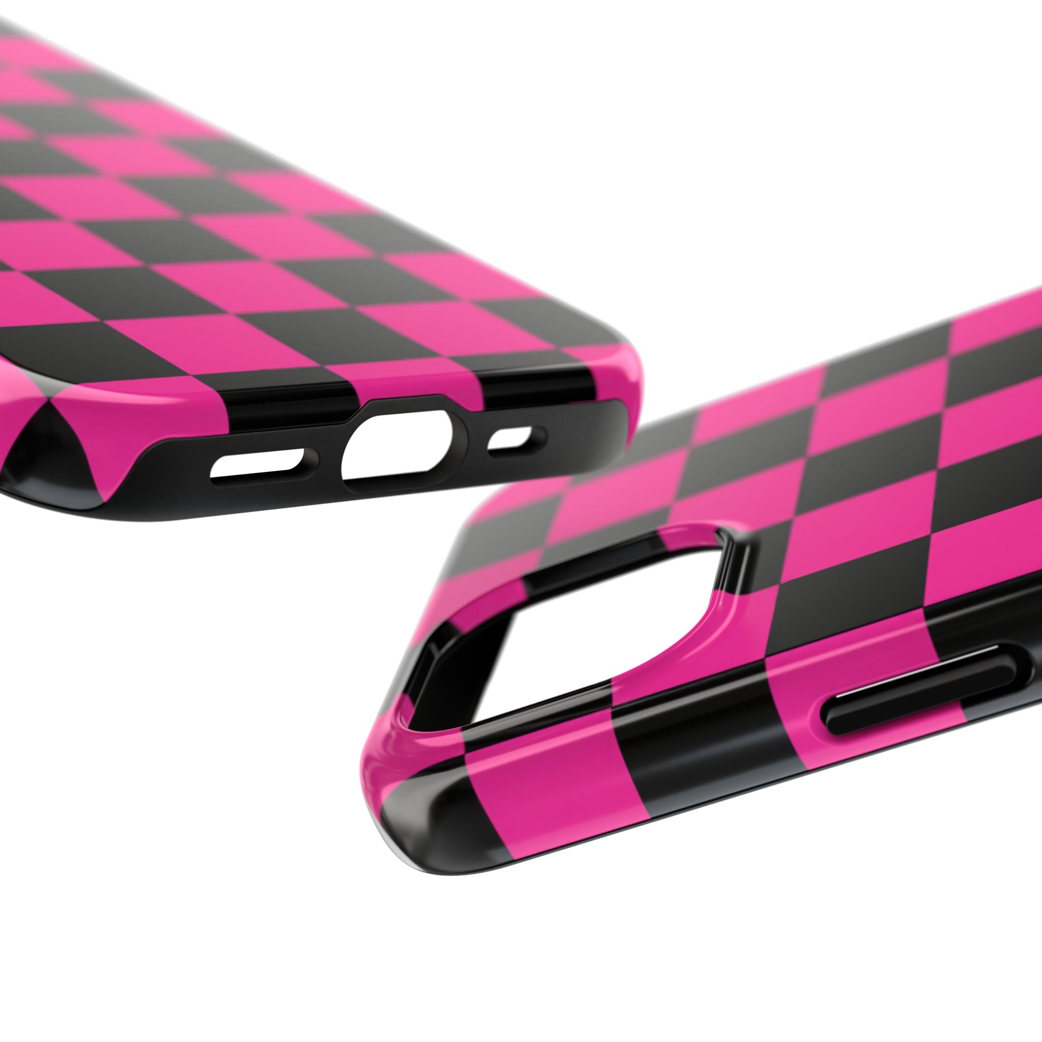 Pink Luxe Grid iphone Tough Phone Cases