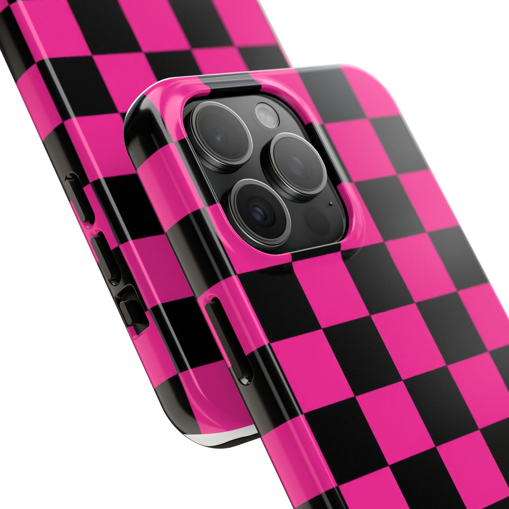 Pink Luxe Grid iphone Tough Phone Cases
