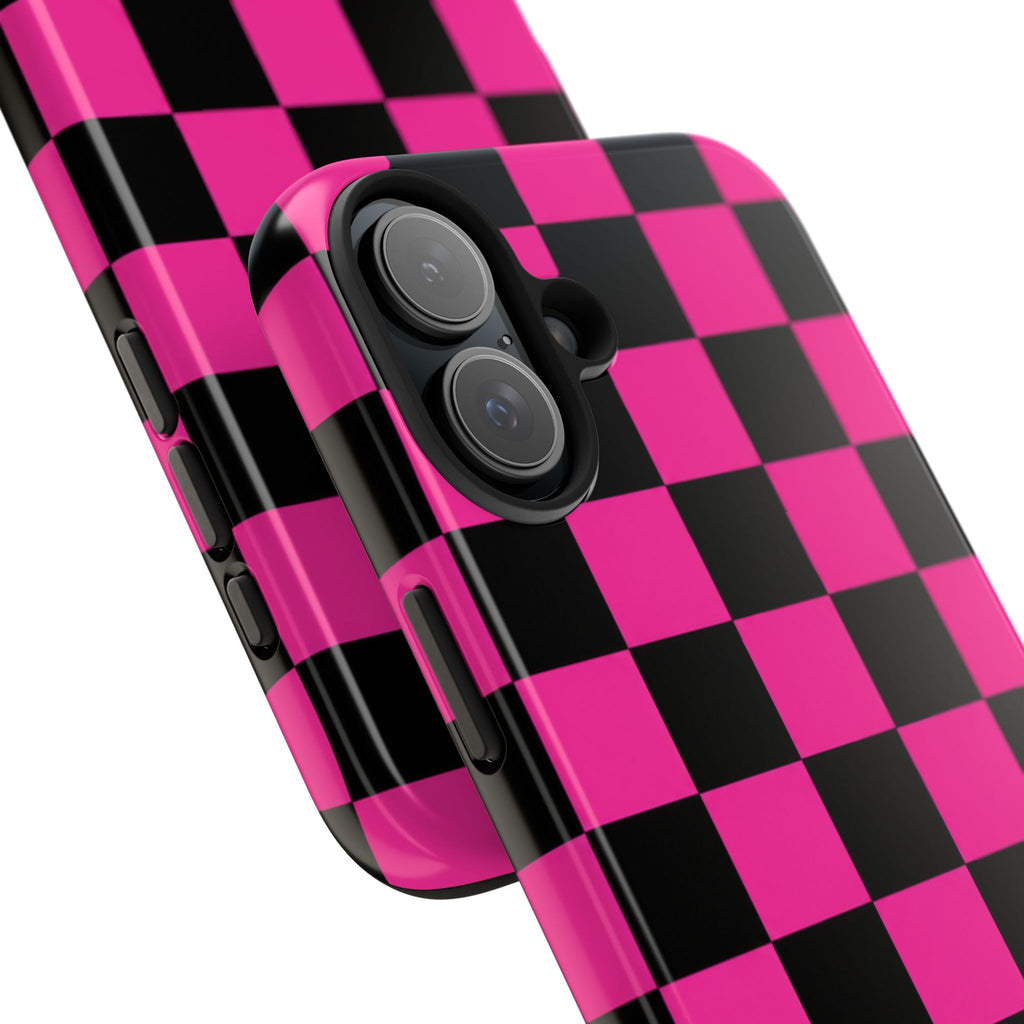 Pink Luxe Grid iphone Tough Phone Cases