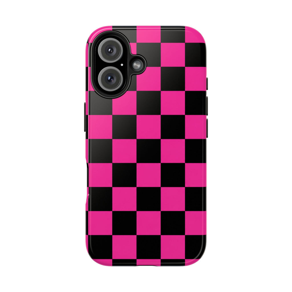 Pink Luxe Grid iphone Tough Phone Cases