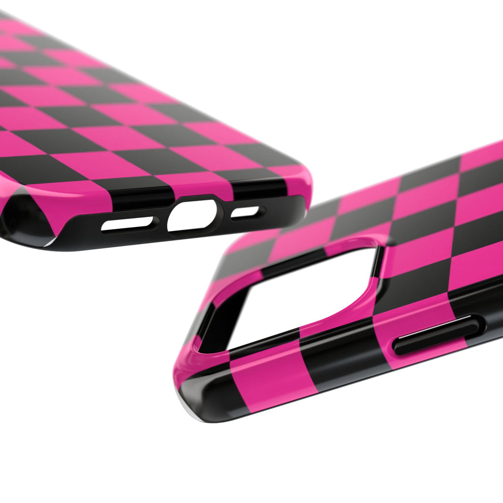 Pink Luxe Grid iphone Tough Phone Cases