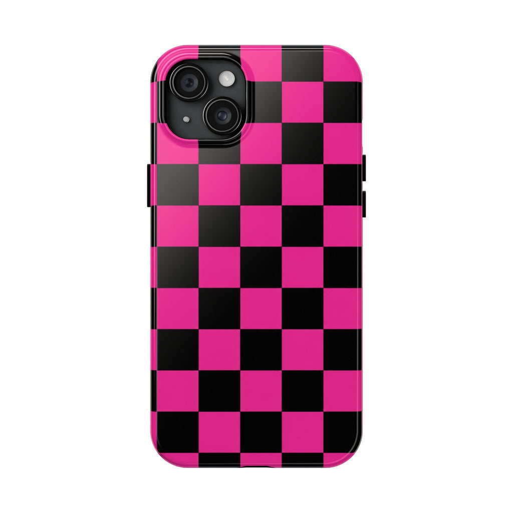 Pink Luxe Grid iphone Tough Phone Cases