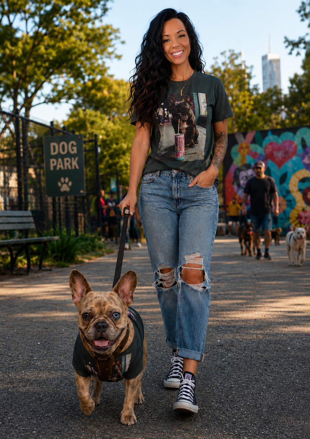 French Bulldog Graphic Tee Cute Dog Shirt Alani Energy Aesthetic T-Shirt Trendy Streetwear Gift for Dog Lovers Unisex Tee